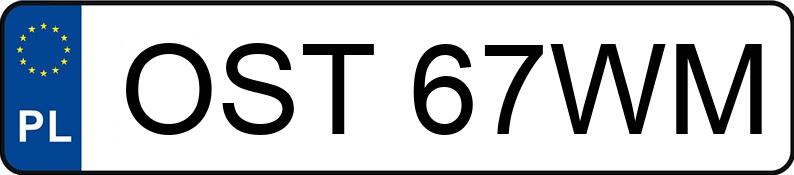 Numer rejestracyjny OST 67WM posiada AUDI A3 1.8 T - OST67WM