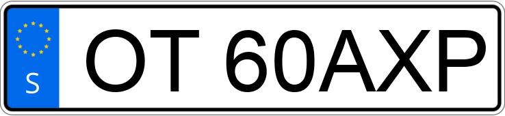 Numer rejestracyjny OT60AXP posiada  
