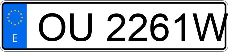 Numer rejestracyjny OU2261W posiada SKODA OCTAVIA