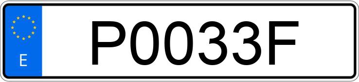 Numer rejestracyjny P0033F posiada RENAULT 11
