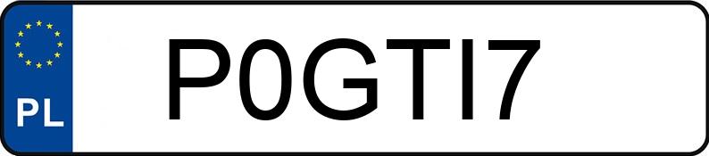 Numer rejestracyjny P0GTI7 posiada VOLKSWAGEN GOLF