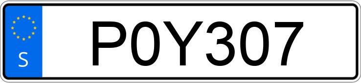 Numer rejestracyjny P0Y307 posiada  