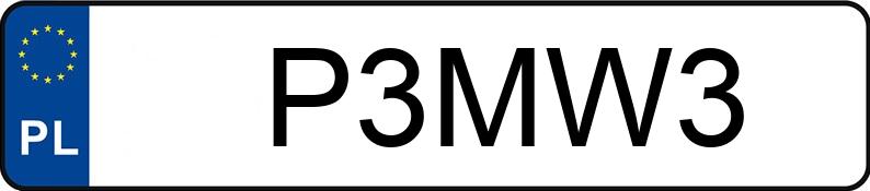 Numer rejestracyjny P3MW3 posiada MERCEDES-BENZ A 180