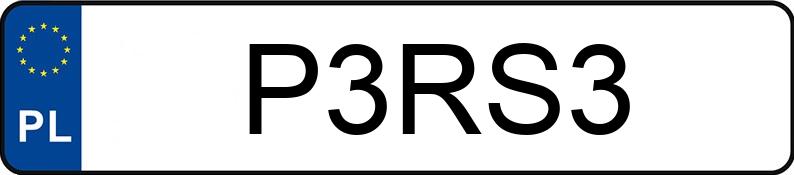 Numer rejestracyjny P3RS3 posiada AUDI RS3 Sportback Quattro 2.5 TFSI MR`12 E6 8V S tronic