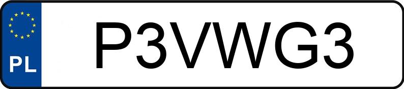Numer rejestracyjny P3VWG3 posiada VOLKSWAGEN GOLF