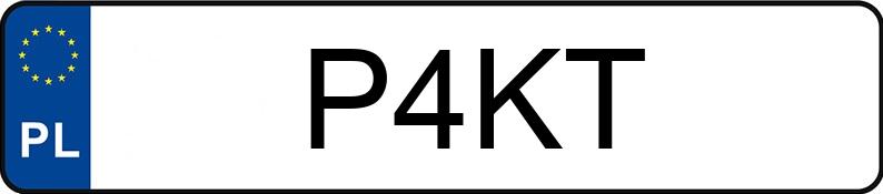 Numer rejestracyjny P4KT posiada GMC SAVANA