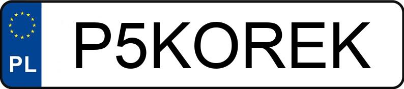 Numer rejestracyjny P5KOREK posiada VOLKSWAGEN Golf V GTI 2.0 FSI MR`03 E4 GTI
