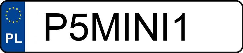 Numer rejestracyjny P5MINI1 posiada MINI COOPER S Numer rejestracyjny P5MINI1 posiada MINI COOPER S