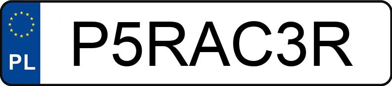 Numer rejestracyjny P5RAC3R posiada AUDI RS3 Quattro 2.5 TFSI MR`24 E6e 8Y S tronic