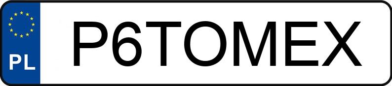 Numer rejestracyjny P6TOMEX posiada JAGUAR F-Type 3.0 MR`18 E6 F-Type 3.0 MR`18 E6