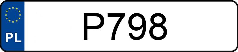 Numer rejestracyjny P798 posiada DODGE CHALLENGER