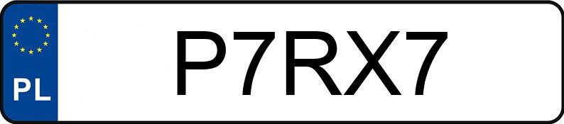 Numer rejestracyjny P7RX7 posiada MAZDA RX-7 1.3 MR`93 Turbo