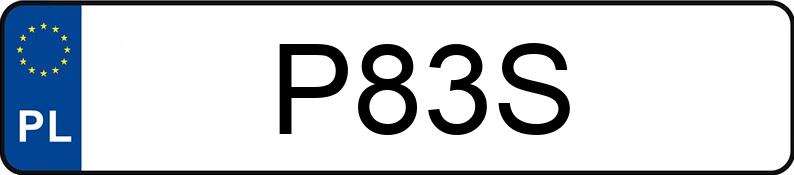 Numer rejestracyjny P83S posiada FORD F 450