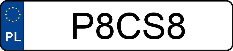 Pirat drogowy w pojeździe o numerach rejestracyjnych P8CS8