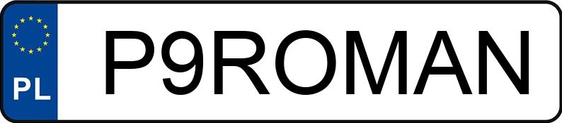 Numer rejestracyjny P9ROMAN posiada LEXUS RC F MR`14 E6 Elegance