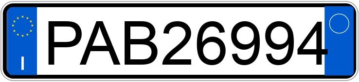 Numer rejestracyjny PAB26994 posiada VOLKSWAGEN Golf 3a serie Numer rejestracyjny PAB26994 posiada VOLKSWAGEN Golf 3a serie