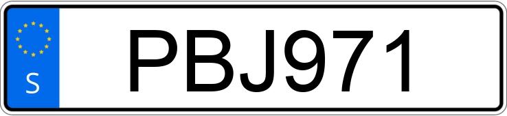 Numer rejestracyjny PBJ971 posiada  
