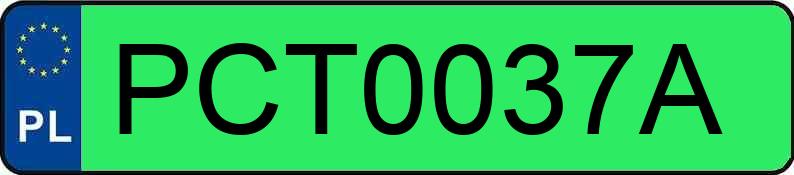 Numer rejestracyjny PCT 0037A posiada TESLA  - PCT0037A