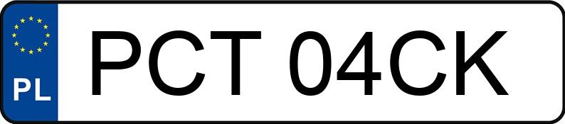 The registration number PCT 04CK has AUDI 100 Avant 2.5 TDi Kat. C4 100 Avant 2.5 TDi Kat. C4 - PCT04CK