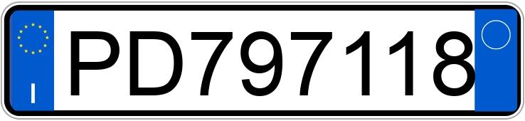 Numer rejestracyjny PD797118 posiada MASERATI Biturbo e derivati