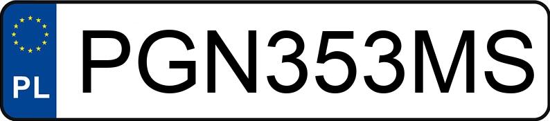 Numer rejestracyjny PGN 353MS posiada HONDA HR-V - PGN353MS