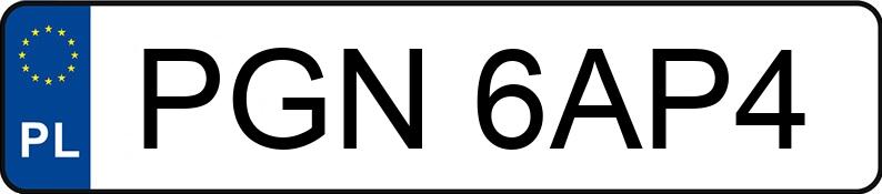 Numer rejestracyjny PGN 6AP4 posiada BORO --- - PGN6AP4
