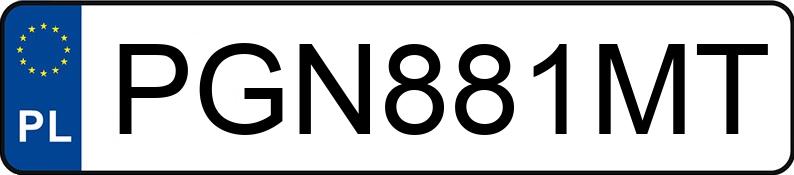 Numer rejestracyjny PGN 881MT posiada VOLKSWAGEN TIGUAN - PGN881MT