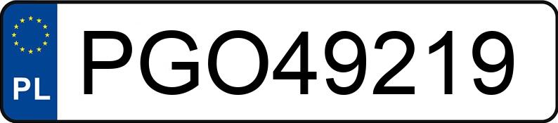 Numer rejestracyjny PGO 49219 posiada VOLKSWAGEN GOLF - PGO49219