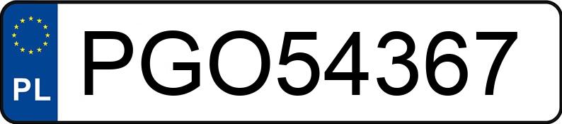 Numer rejestracyjny PGO 54367 posiada PEUGEOT 307 - PGO54367