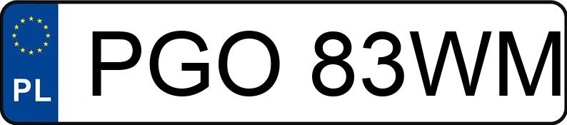 Numer rejestracyjny PGO 83WM posiada LIFAN ZN50QT-9J LF50QT-9J - PGO83WM
