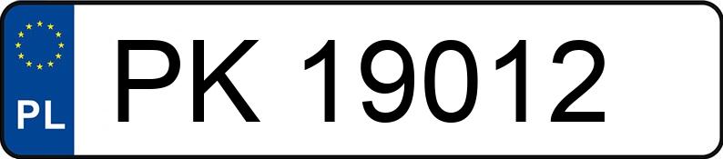Numer rejestracyjny PK 19012 posiada VOLKSWAGEN GOLF - PK19012