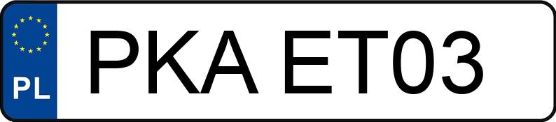 Numer rejestracyjny PKA ET03 posiada OPEL ASTRA - PKAET03 Numer rejestracyjny PKA ET03 posiada OPEL ASTRA - PKAET03