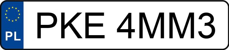 Numer rejestracyjny PKE 4MM3 posiada SKODA FABIA - PKE4MM3