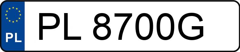 Numer rejestracyjny PL 8700G posiada FORD TRANSIT CONNECT PU2 - PL8700G