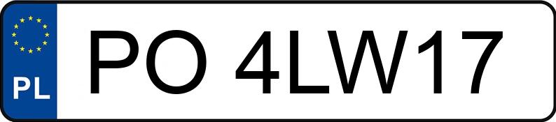 Numer rejestracyjny PO 4LW17 posiada TOYOTA TOYOTA COROLLA - PO4LW17