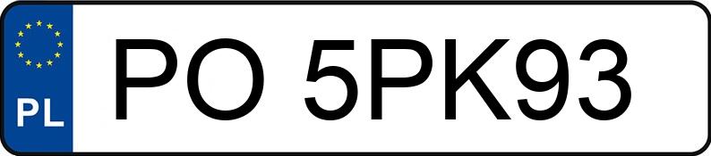Numer rejestracyjny PO 5PK93 posiada SKODA FABIA - PO5PK93
