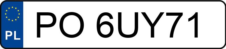 Numer rejestracyjny PO 6UY71 posiada AUDI A3 SPORTBACK - PO6UY71