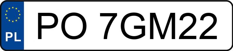 Numer rejestracyjny PO 7GM22 posiada AUDI A7 SPORTBACK - PO7GM22