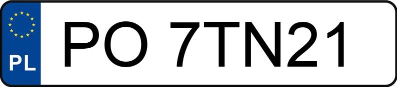 Numer rejestracyjny PO 7TN21 posiada AUDI A3 SPORTBACK - PO7TN21