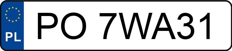 Numer rejestracyjny PO 7WA31 posiada HYUNDAI Terracan 2.9 CRD MR`02 E3 High - PO7WA31