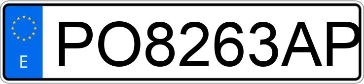 Registreringsnummeret PO8263AP har PEUGEOT 106