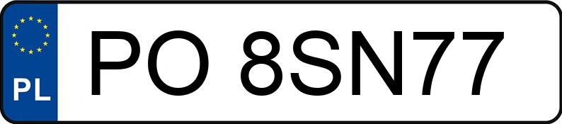 Numer rejestracyjny PO 8SN77 posiada MINI COOPER S - PO8SN77