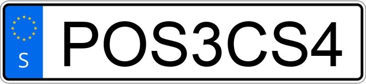 Numer rejestracyjny POS3CS4 posiada  