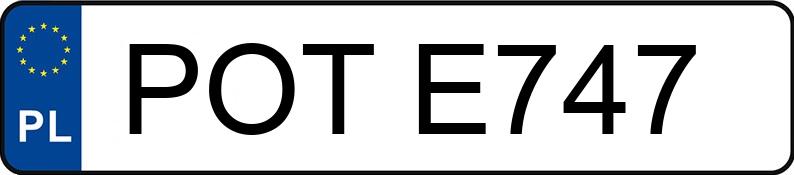 Numer rejestracyjny POT E747 posiada OPEL VECTRA 1.6KAT. - POTE747