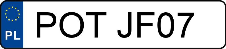 Numer rejestracyjny POT JF07 posiada BMW 530 Diesel DPF MR`07 E4 E60 530 Diesel DPF MR`07 E4 E60 - POTJF07