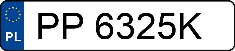 Numer rejestracyjny PP 6325K posiada FORD TRANSIT CONNECT - PP6325K