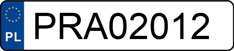 Pirat drogowy w pojeździe o numerach rejestracyjnych PRA02012