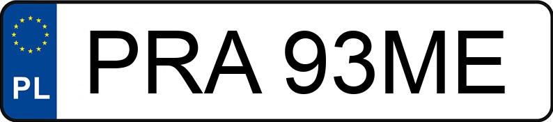 Numer rejestracyjny PRA93ME posiada BMW Seria 5 520i Kat. E34