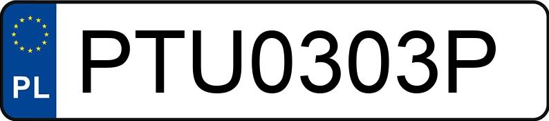 Numer rejestracyjny PTU 0303P posiada SAM - - PTU0303P Numer rejestracyjny PTU 0303P posiada SAM - - PTU0303P