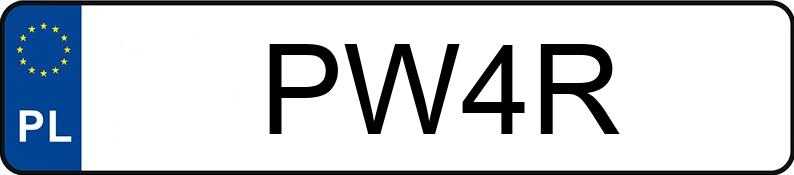 Numer rejestracyjny PW 4R posiada VOLVO XC60 - PW4R